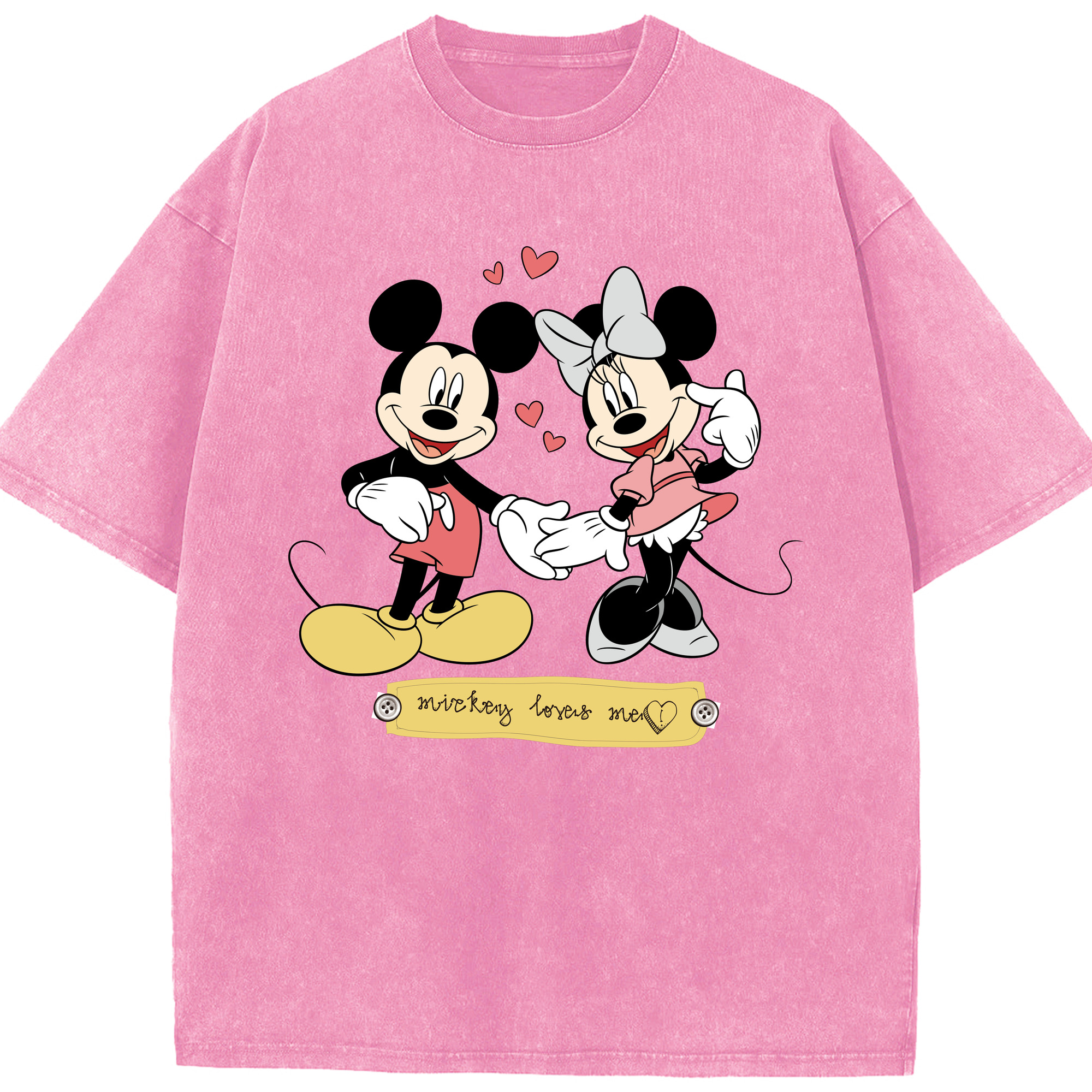 （画像用） ミッキーマウス Mickey Mouse 綿100% ヴィンテージ風 半袖Tシャツ（フロントプリント）